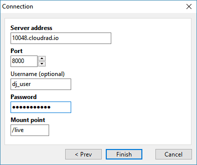 Radio caster icecast Steamcast settings.png