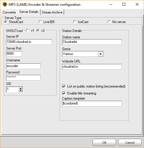 Sam cast shoutcast 2